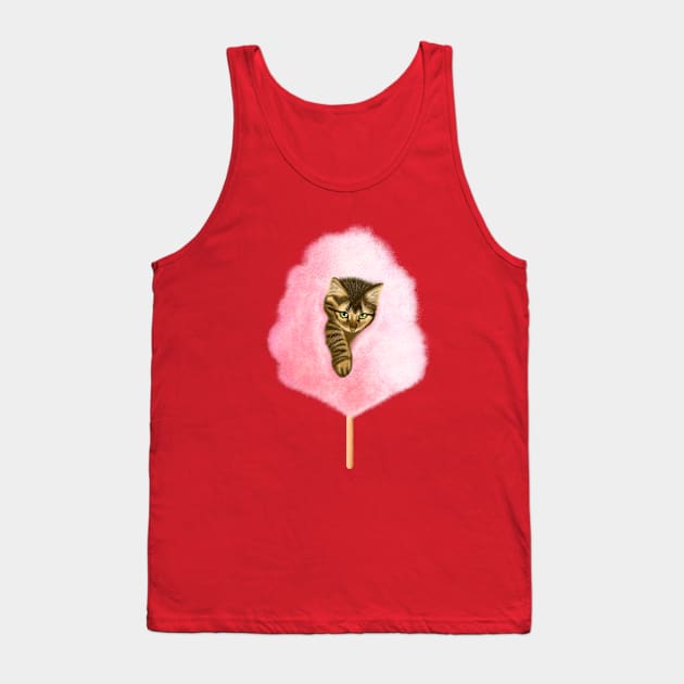 Cotton candy cat Tank Top by cariespositodesign